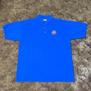 Vintage 90s Dynasty MLB Chicago Cubs Blue Polo Large
